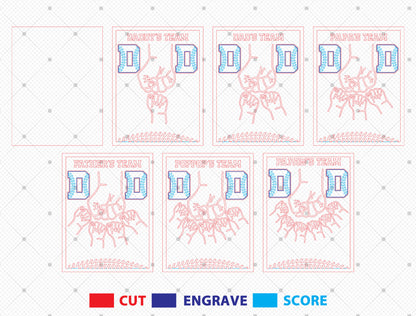 Father’s Team Laser Cut File | Dad Handprint Football Sign | Family Name Wooden Decor | Glowforge, xTool, LightBurn, etc.