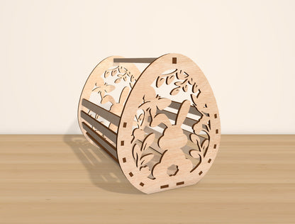 Easter Egg Basket Holder SVG Bundle Wooden Candy for Glowforge and xTool