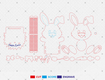 Cute Bunny Egg Holder Stand SVG Easter 4 Designs for Glowforge and xTool