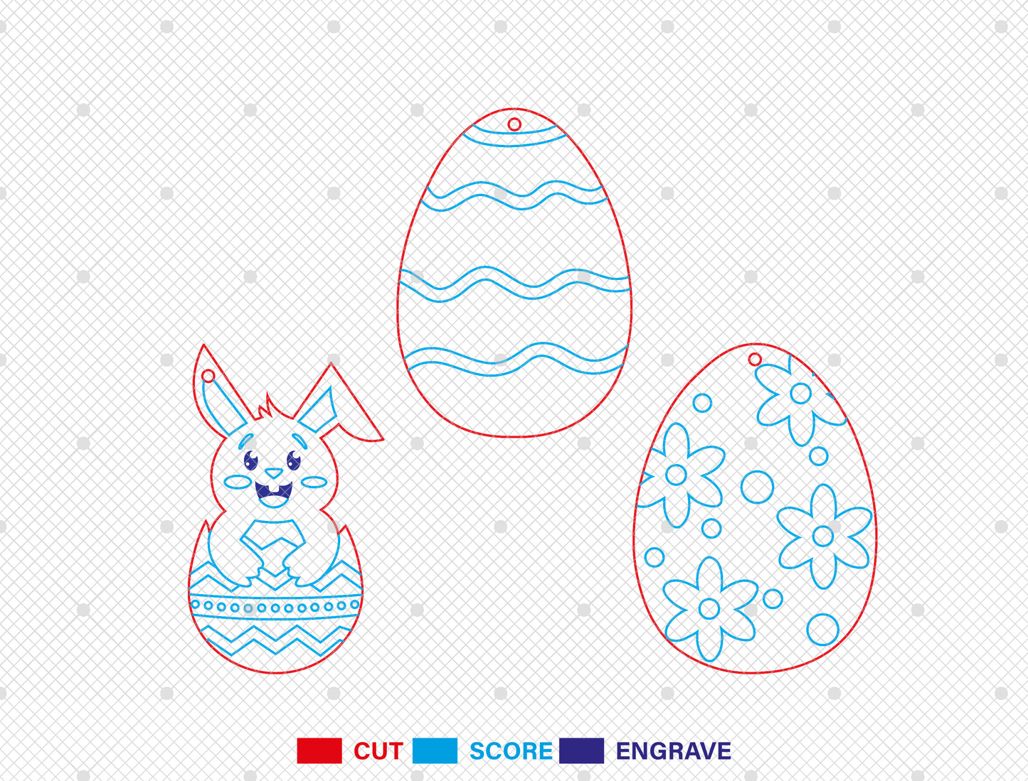 Easter Day Earrings SVG Set 12 Bunny Chick Jewelry for Glowforge and xTool