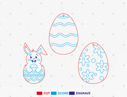 Easter Day Earrings SVG Set 12 Bunny Chick Jewelry for Glowforge and xTool