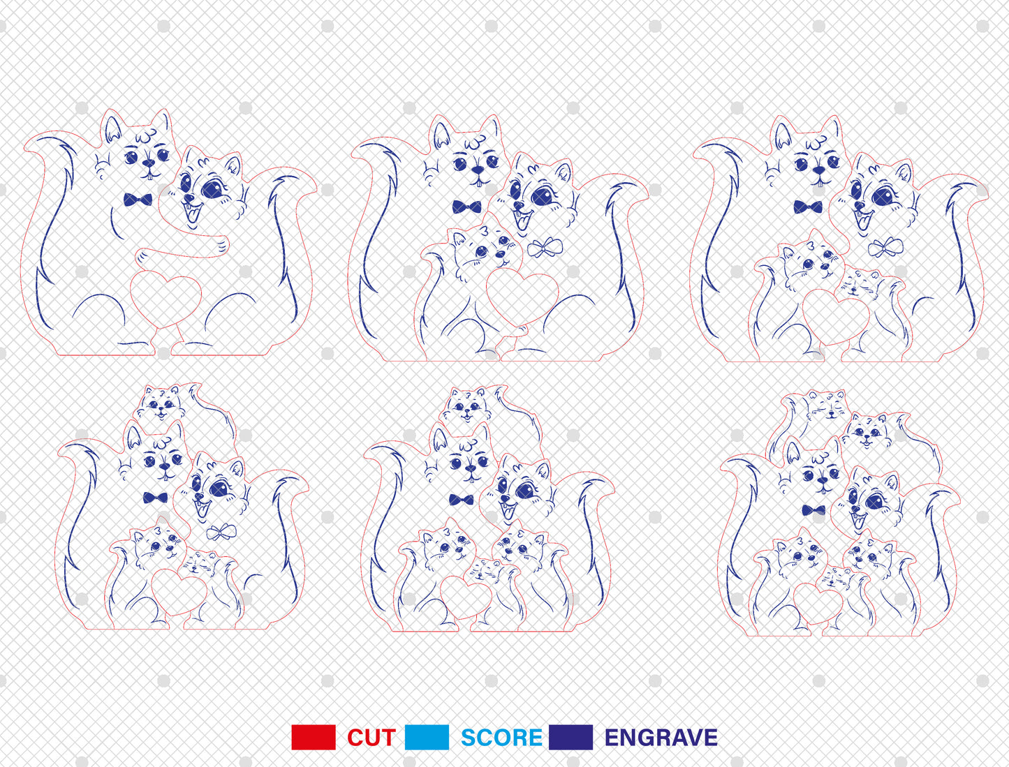 Squirrel Family Puzzle Sign SVG Laser Cut File for Glowforge and LightBurn