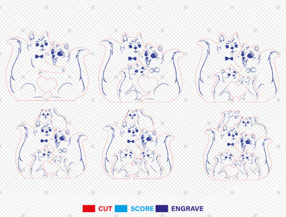 Squirrel Family Puzzle Sign SVG Laser Cut File for Glowforge and LightBurn