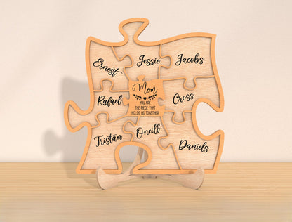 Family Puzzle Name Sign SVG Bundle Personalized for Glowforge and xTool