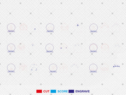 Christmas Snow Globe Ornament SVG Bundle Laser Cut Designs
