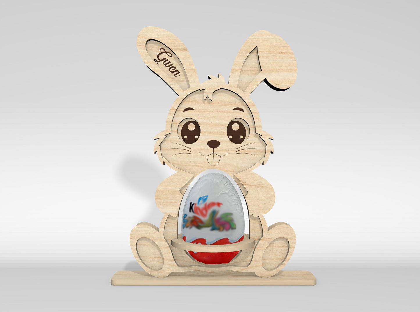 Easter Bunny Kinder Egg Holder SVG 12 Designs Laser Cut for LightBurn and xTool