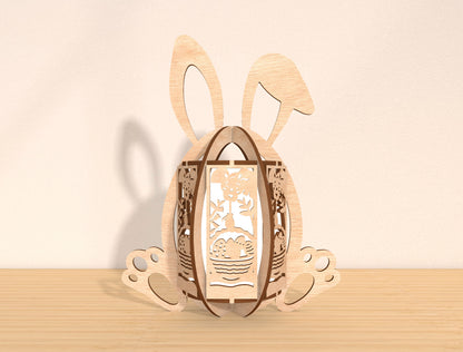 Easter Bunny Lantern SVG Bundle Ver3 Rabbit 8 Designs for LightBurn and xTool