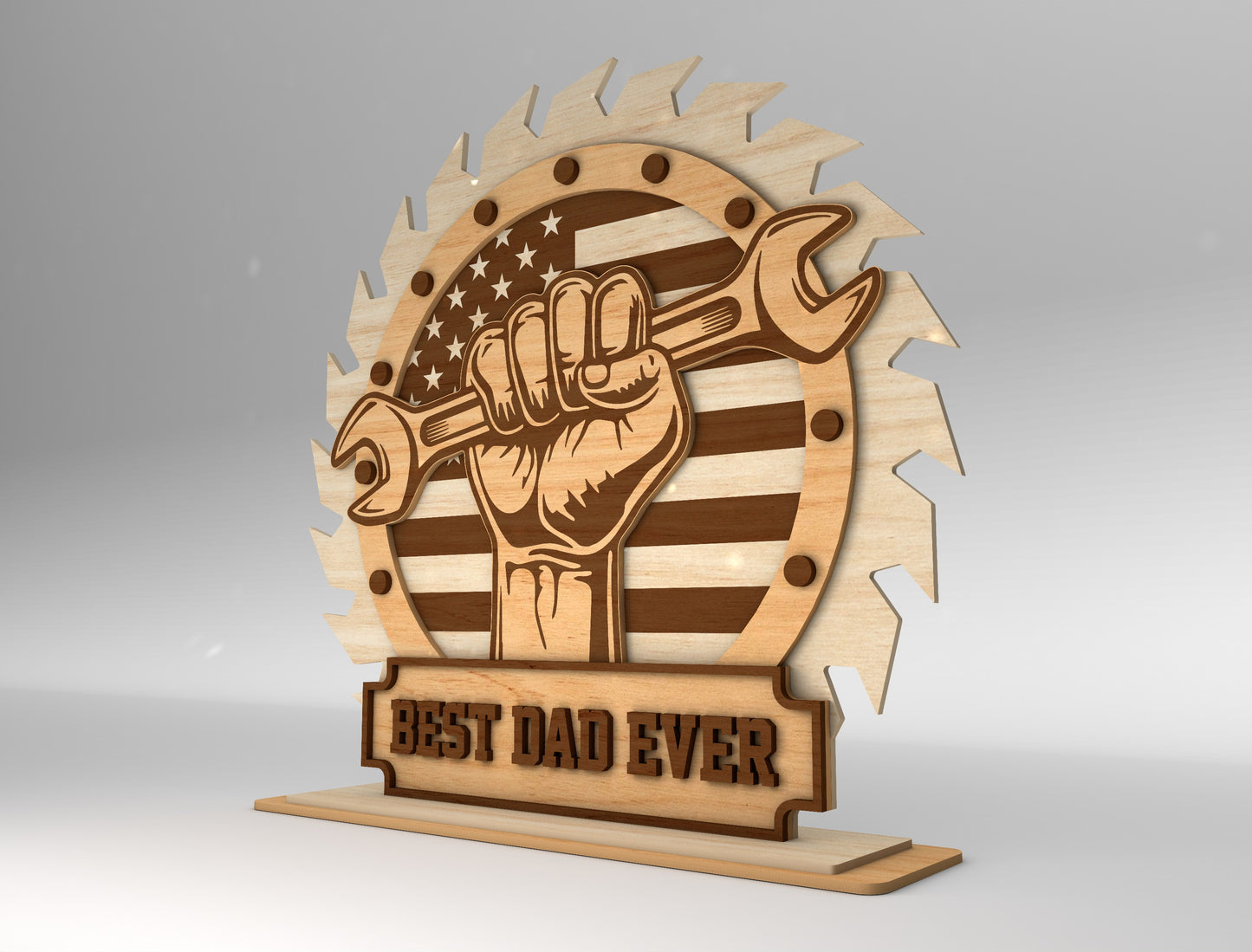 Best Dad Ever Trophy Award Sign SVG Laser Cut File for xTool and LightBurn