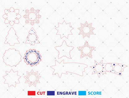 Christmas Tealight Candle Holder Laser Cut File | Ready to Cut | Glowforge, xTool, LightBurn, etc.