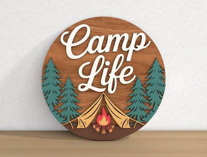 Camping Adventure SVG Bundle with 9 Camper Signs for Glowforge and xTool