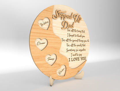 Dad Heart Keepsake Sign SVG Laser Cut File for xTool and Glowforge