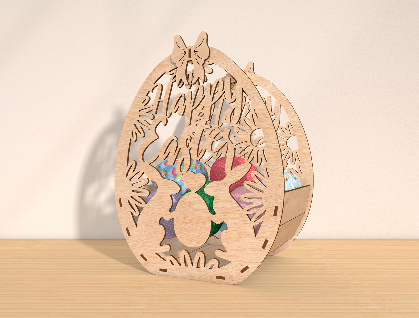 Easter Egg Basket Holder SVG Bundle 9 Bunny Designs for Glowforge and xTool