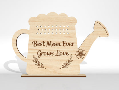 Hand Picked for Mommy Flower Holder SVG Bundle Laser Cut File for LightBurn and xTool