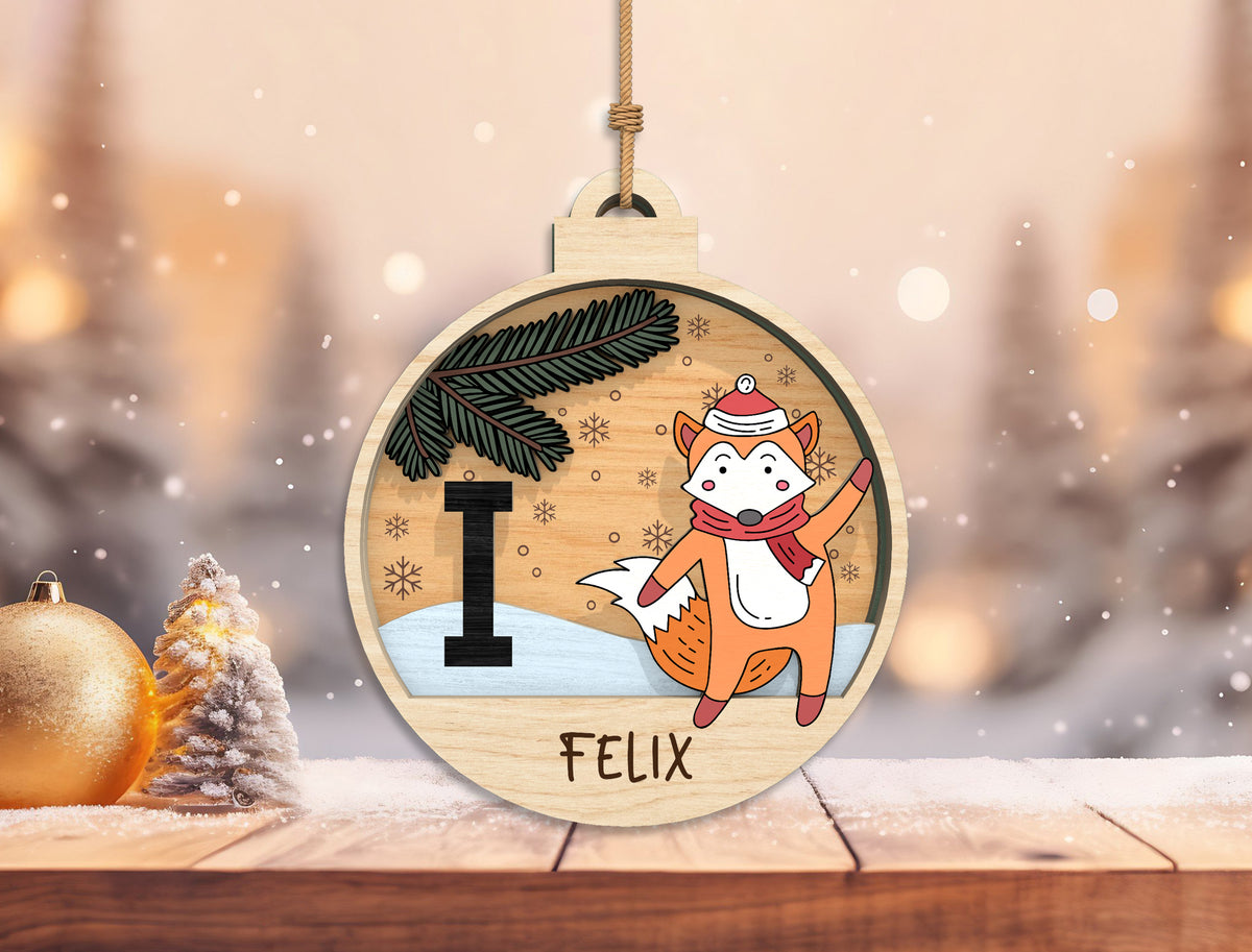 Personalized Christmas Alphabet Ornament SVG Laser Cut File 8