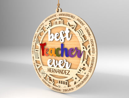 Personalized Teacher Ornament SVG Bundle for Glowforge and xTool