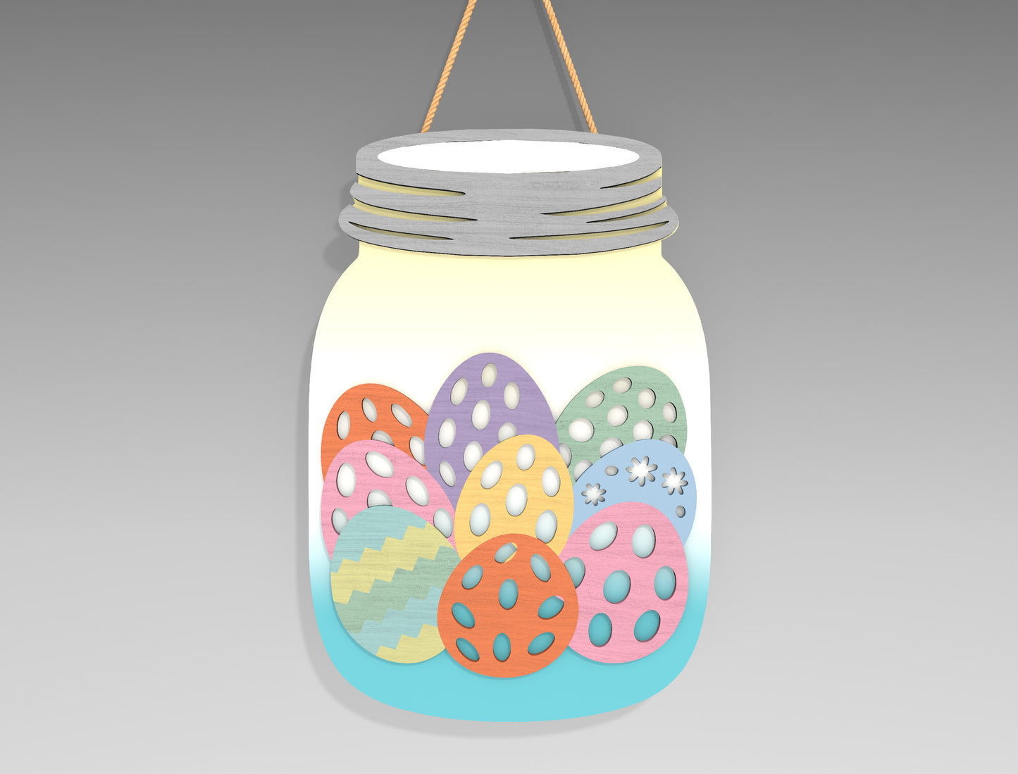 9 Easter Mason Jar Door Hangers SVG Bunny He Is Risen for LightBurn and xTool