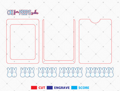 Personalized Easter Bunny Family Photo Frame Laser Cut File | Oh For Peeps Sake | Glowforge, xTool, LightBurn, etc.