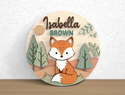 Forest Animal Baby Name SVG File for Glowforge and xTool