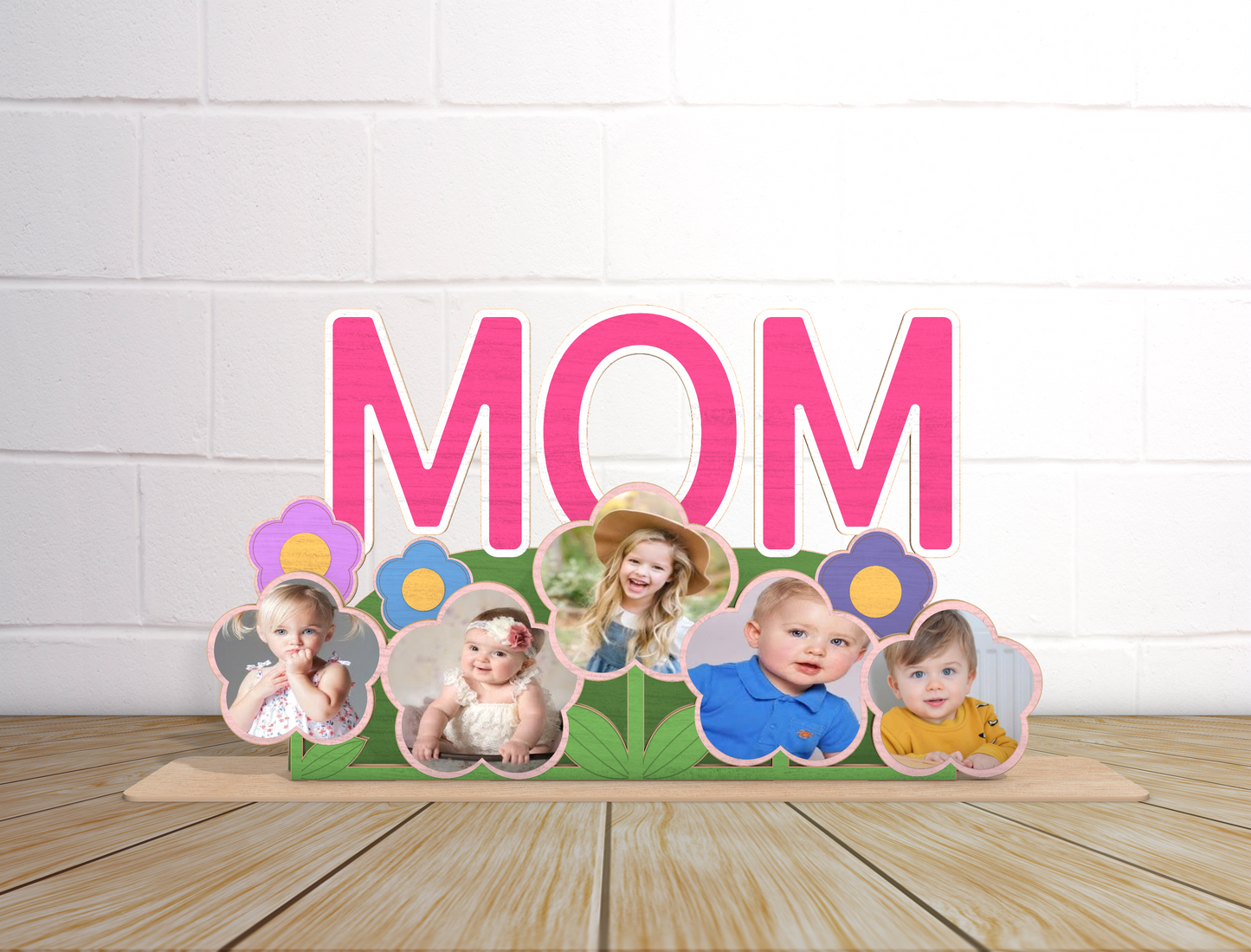 Personalized Mom Grandma Floral Photo Sign SVG for LightBurn and xTool