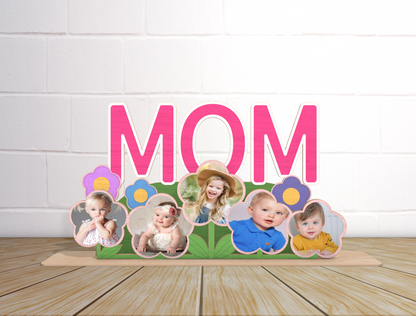 Personalized Mom Grandma Floral Photo Sign SVG for LightBurn and xTool