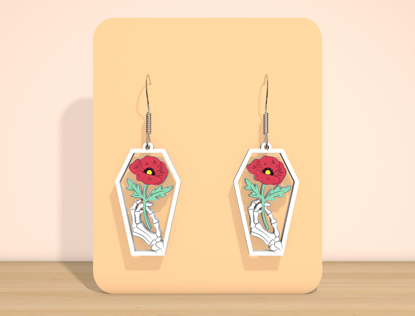 Skeleton Floral Earrings SVG Bundle for Glowforge xTool LightBurn 12 Designs