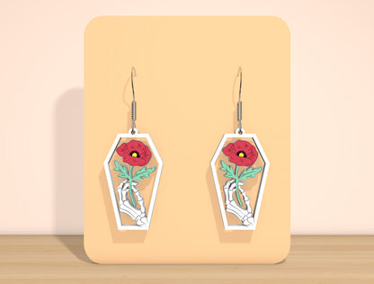 Skeleton Floral Earrings SVG Bundle for Glowforge xTool LightBurn 12 Designs