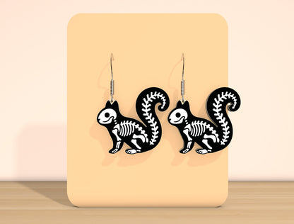 Halloween Animal Skeleton Earrings SVG Bundle Laser Cut File | 10 Spooky Animal Designs | Gothic Jewelry Style | Glowforge, xTool, LightBurn, etc.