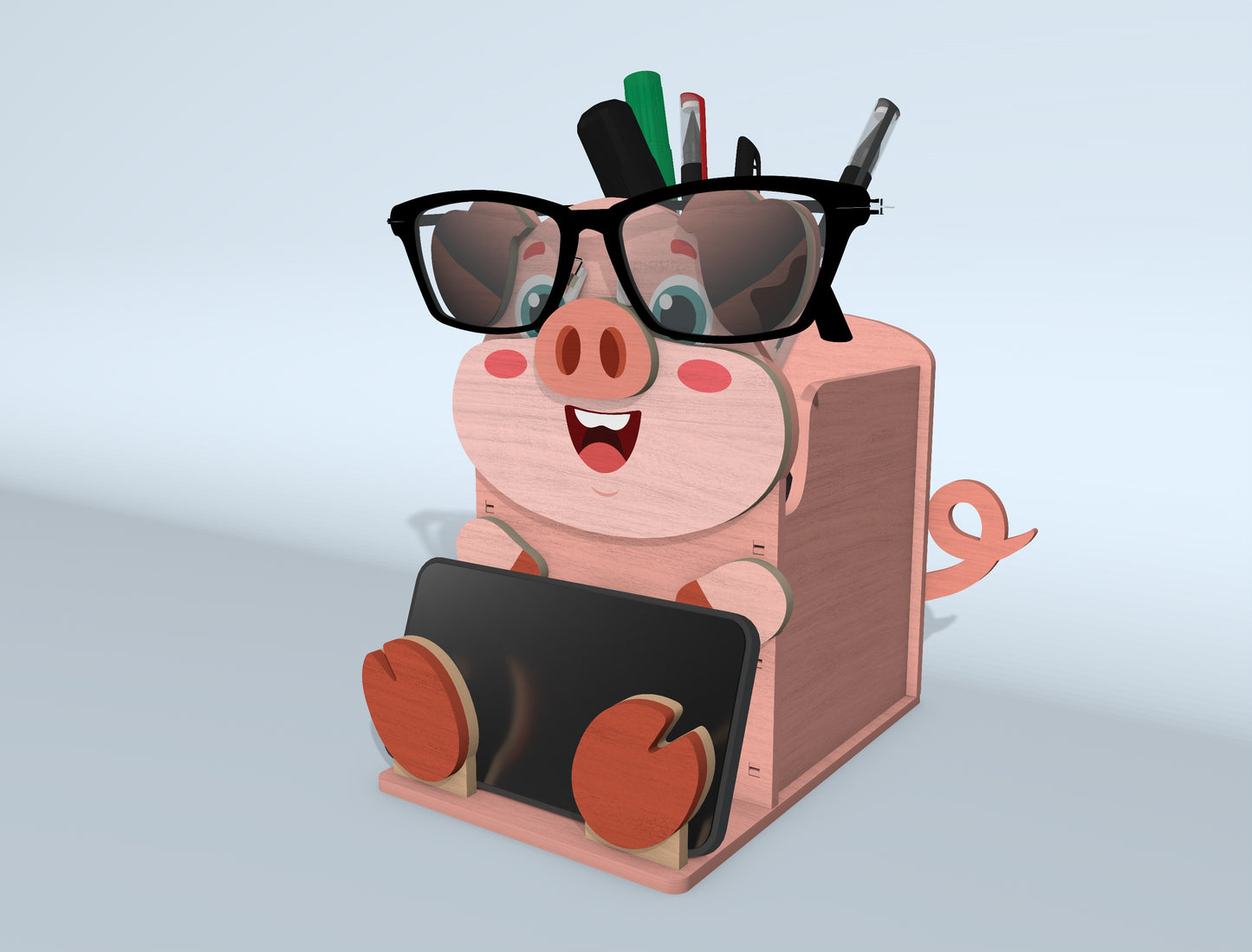 Animal Pencil Holder SVG Bundle Laser Cut File for Glowforge and xTool