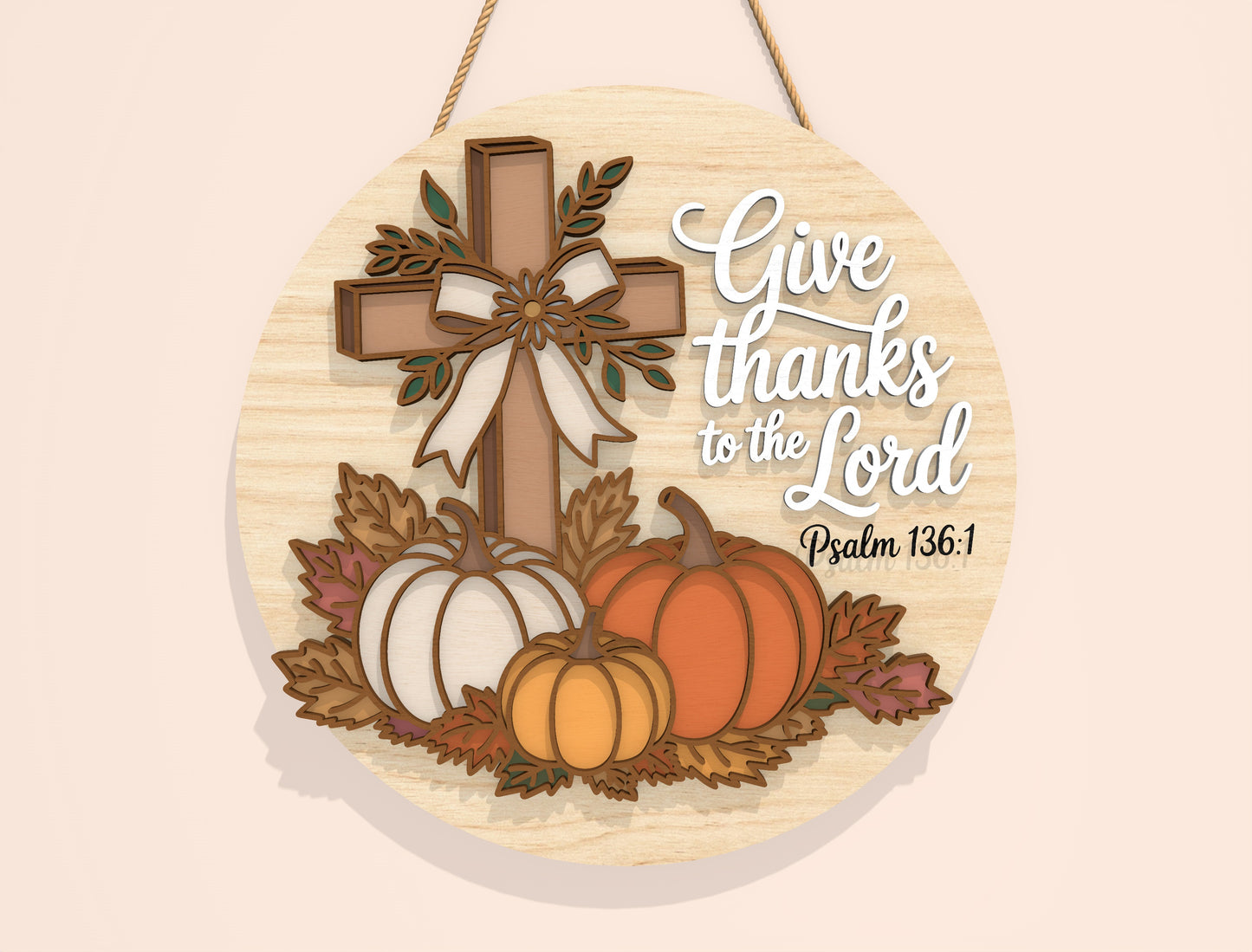 Fall Pumpkin Door Hanger SVG Bundle for Glowforge xTool LightBurn 6 Designs