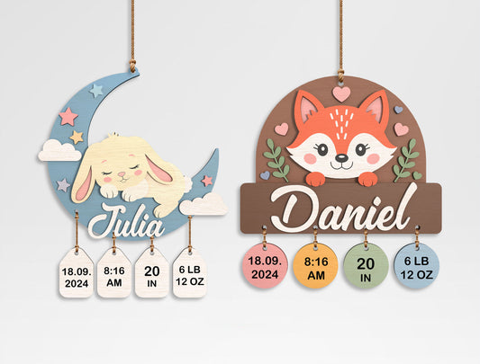 Baby Name Sign SVG Bundle Laser Cut File for Glowforge and xTool