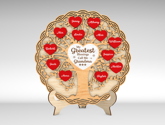 Personalized Mom Tree Heart Sign SVG for Glowforge and xTool