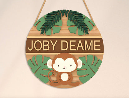 Personalized Jungle Animal Name Sign SVG Bundle for Glowforge and xTool