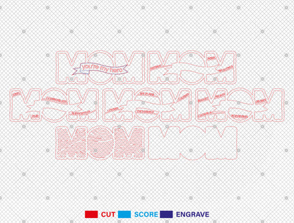 Mom and Dad Inspirational Words Sign SVG Bundle for LightBurn and xTool