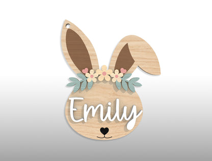 Personalized Easter Bunny Name Tag SVG 18 Designs for Glowforge and xTool