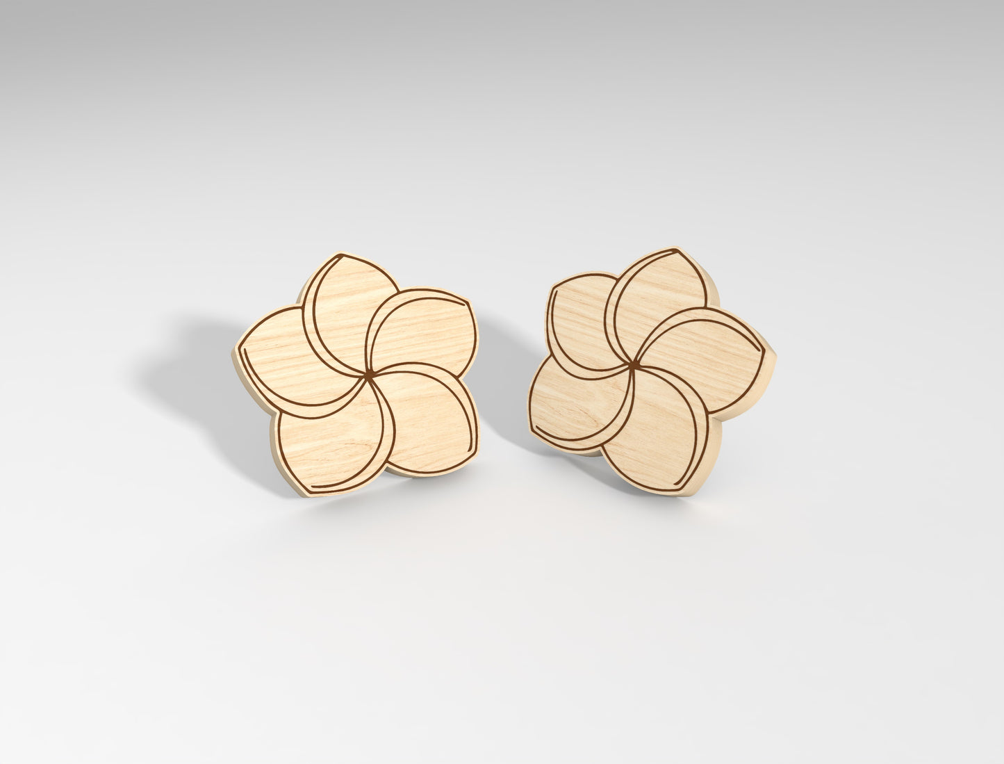 Flower Stud Earring SVG Bundle Minimal Floral for Glowforge and xTool