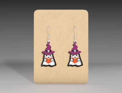 Cute Halloween Ghost Earrings SVG Bundle 17 Designs for Glowforge xTool LightBurn