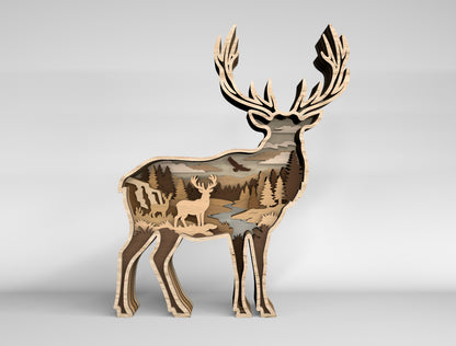 Wildlife Multilayer SVG Bundle 10 Designs for Glowforge xTool LightBurn