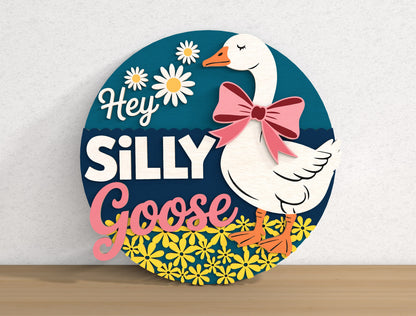 Summer Door Hanger SVG Bundle with Hey Silly Goose Sign Designs