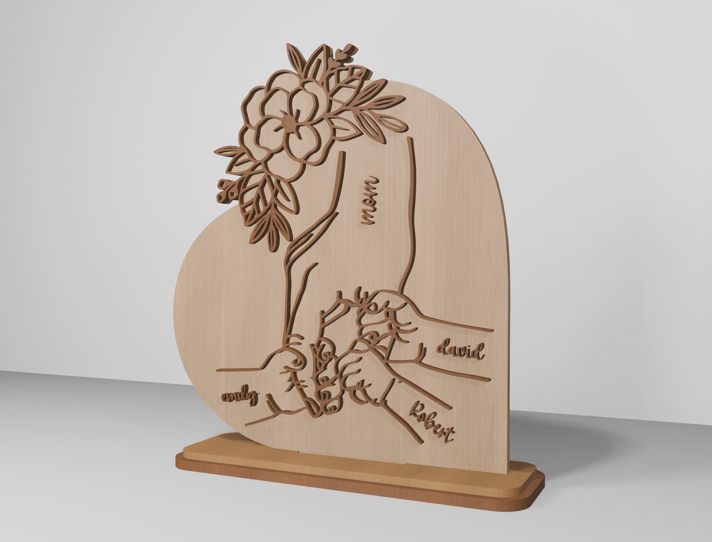 Engraved Mother Line Art Plaque SVG for Glowforge and xTool