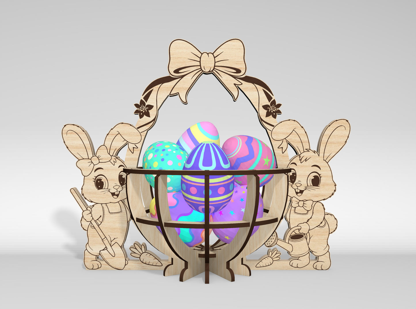 9 Easter Basket Egg Holder Bundle SVG Laser Cut for Glowforge and xTool