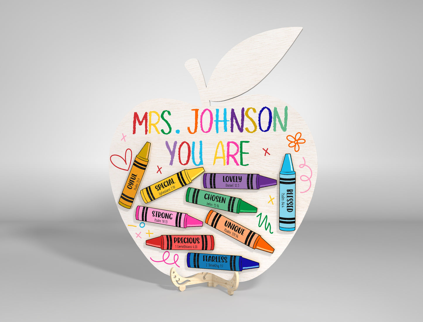 Teacher Appreciation Apple Standing Sign Laser Cut File SVG for LightBurn and Glowforge
