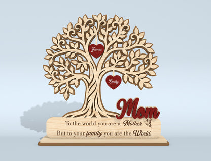 Personalized Family Tree Stand Sign SVG for Glowforge and xTool