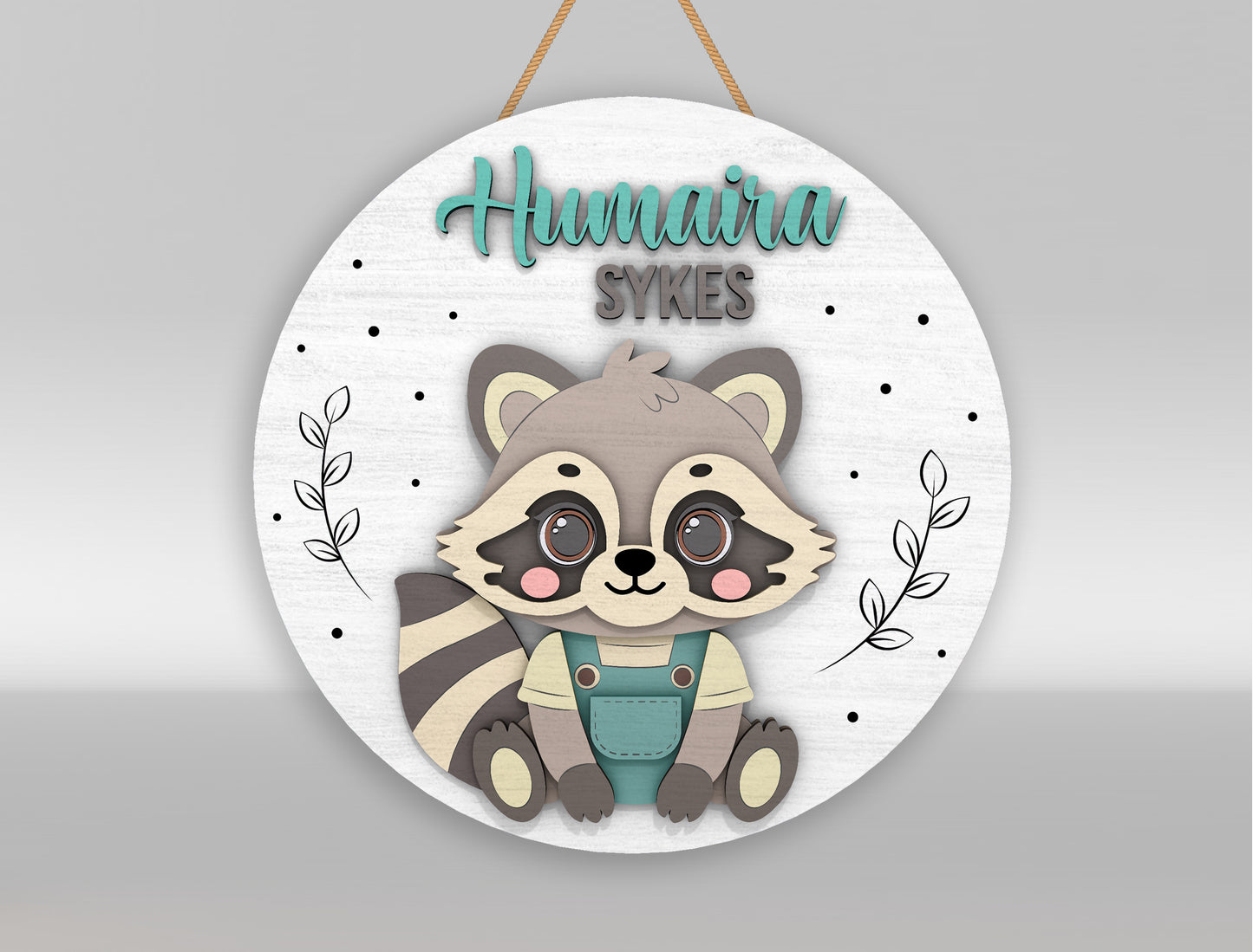 Personalized Cute Woodland Animal Nursery Sign SVG for xTool and Glowforge