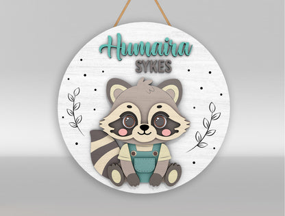 Personalized Cute Woodland Animal Nursery Sign SVG for xTool and Glowforge
