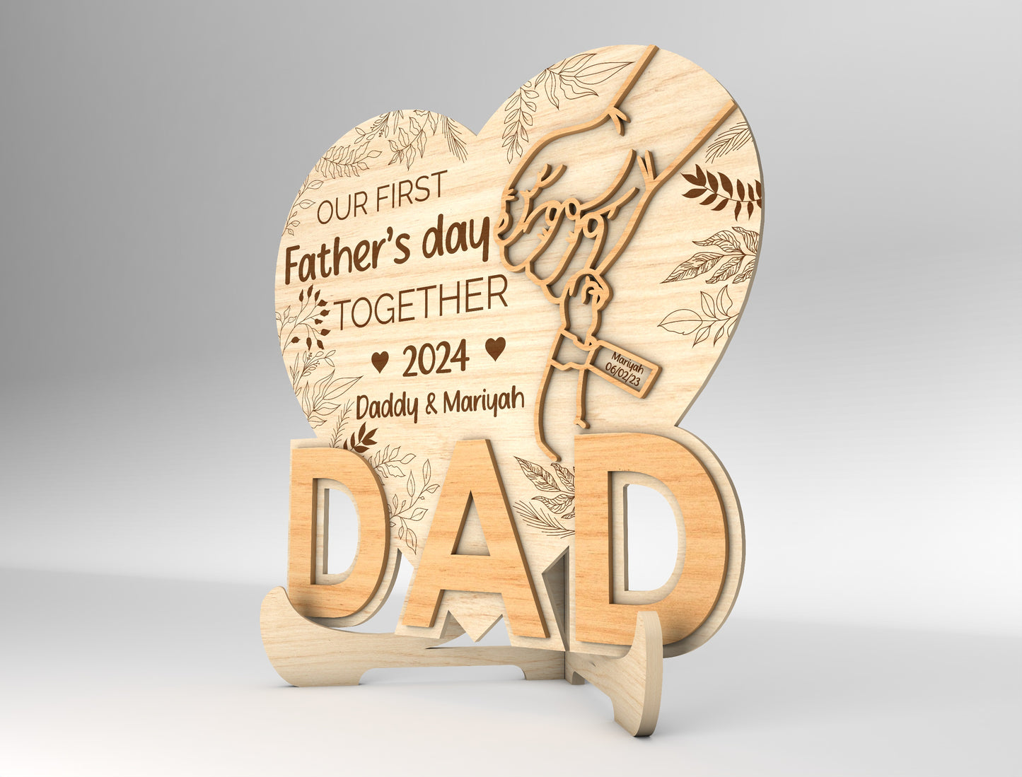 Father's Day Dad Love Sign SVG Laser Cut File for xTool and Glowforge