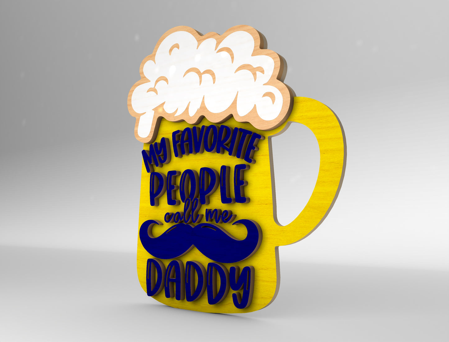 Dad Beer Mug Sign SVG Laser Cut File for Glowforge and xTool