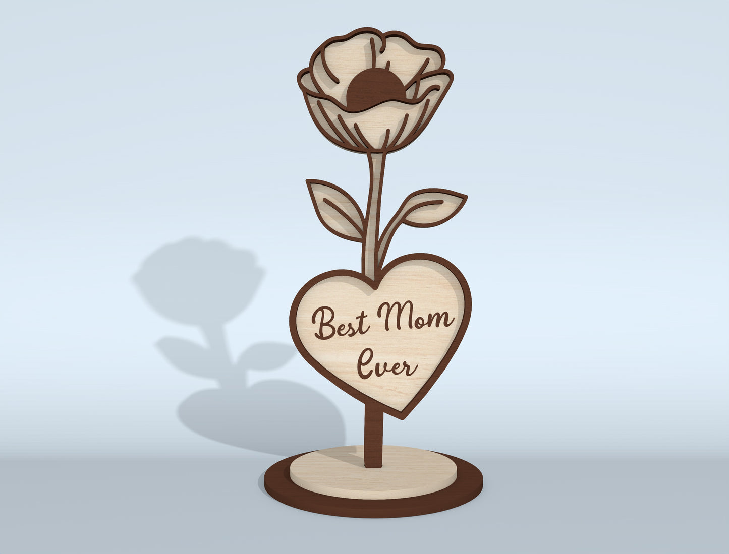 Mother's Day Flower Heart Sign SVG Bundle 16 Designs for LightBurn