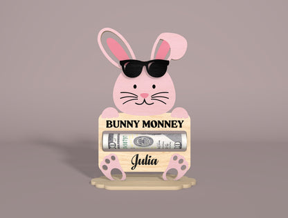 Personalized Bunny Money Holder SVG Easter Cash Gift for LightBurn and xTool