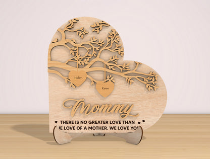 Mom Tree Heart Sign SVG Bundle Mommy Quote for xTool and LightBurn