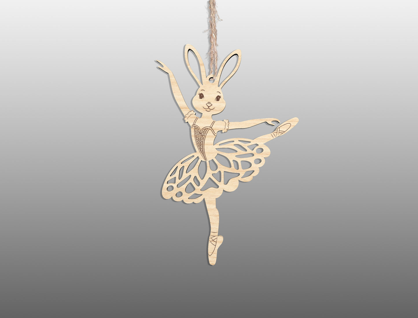 Easter Bunny Ballerina Ornament SVG 23 Easter Tree Designs for LightBurn